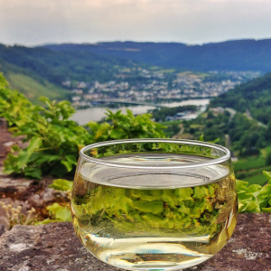 A glass of Moselle wine